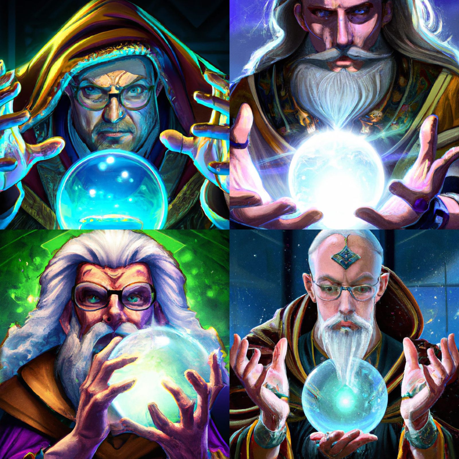 Wizard Holding Orb Portrait in Digital Art Style