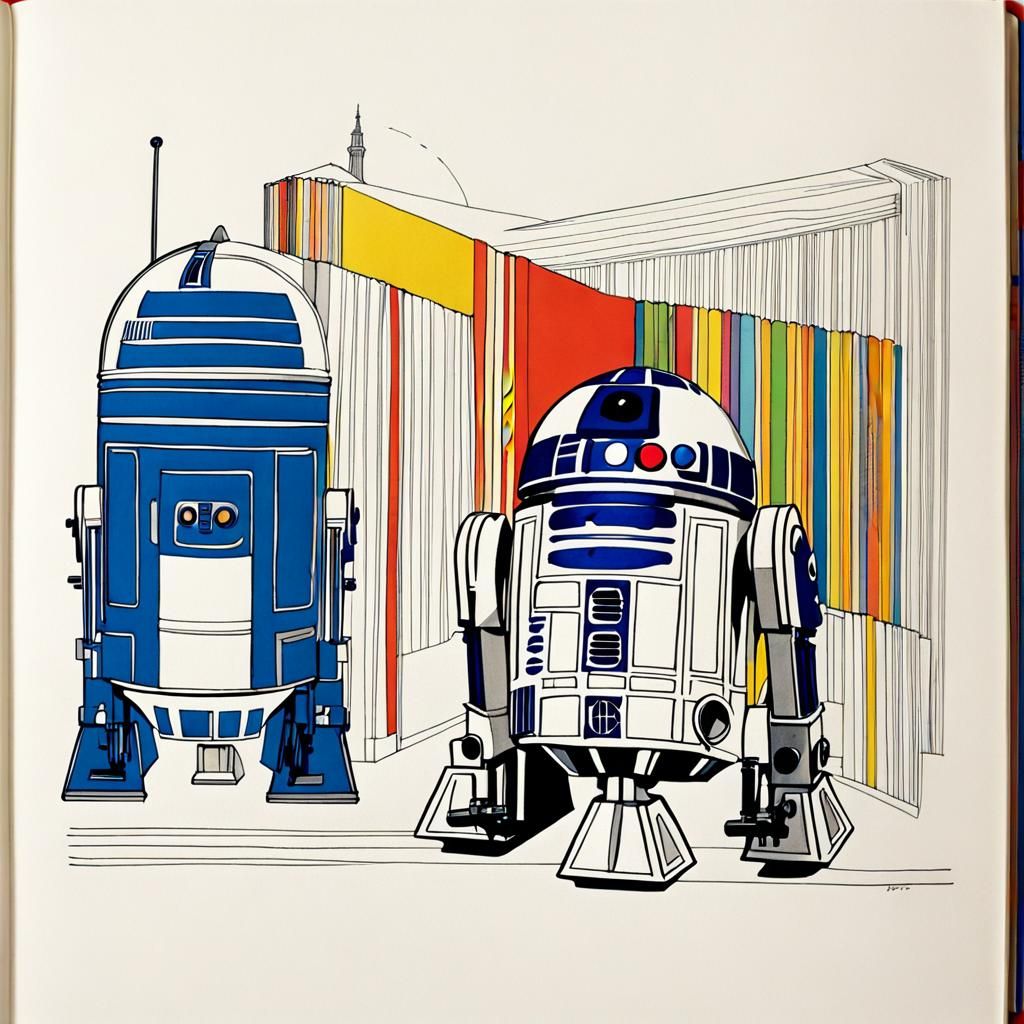 R2-D2 in the illustration of a children's book (inspired by ...