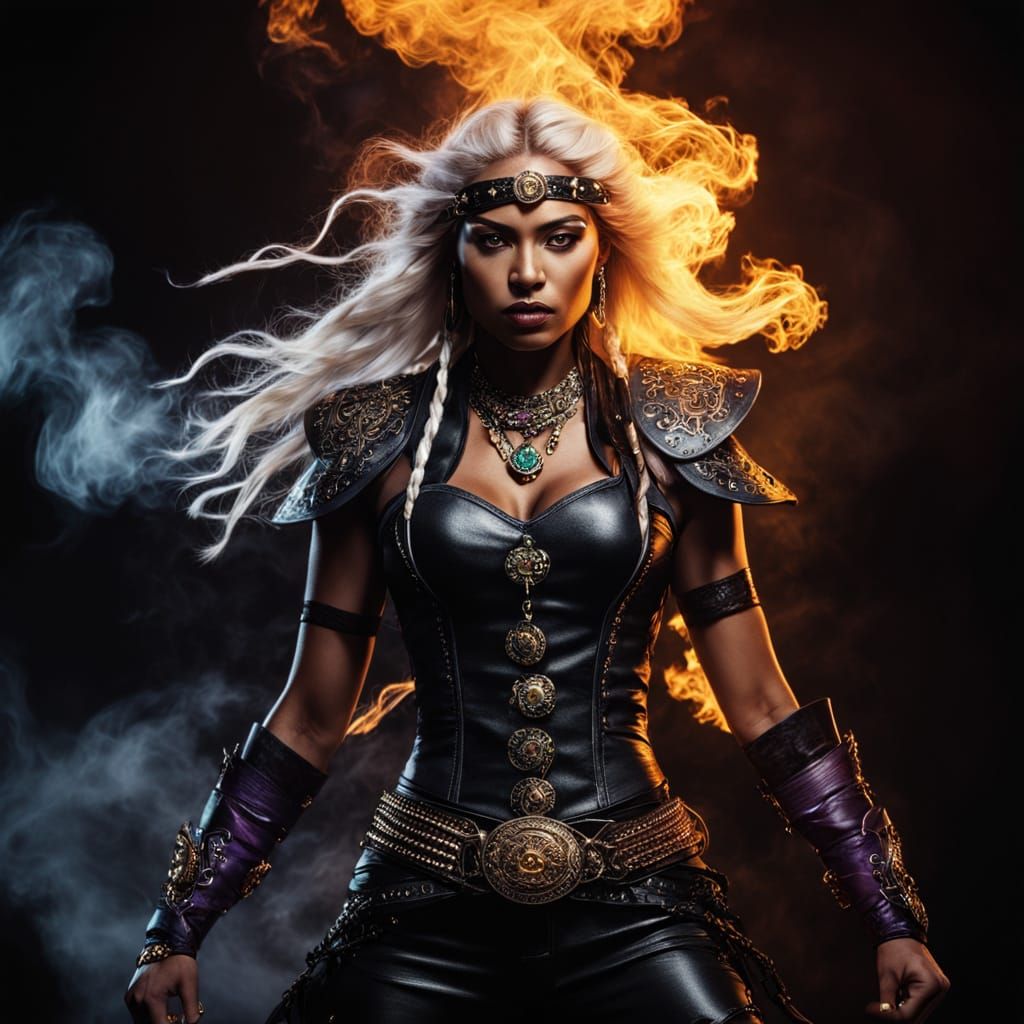 Mystical Warrior in Lavender Twilight