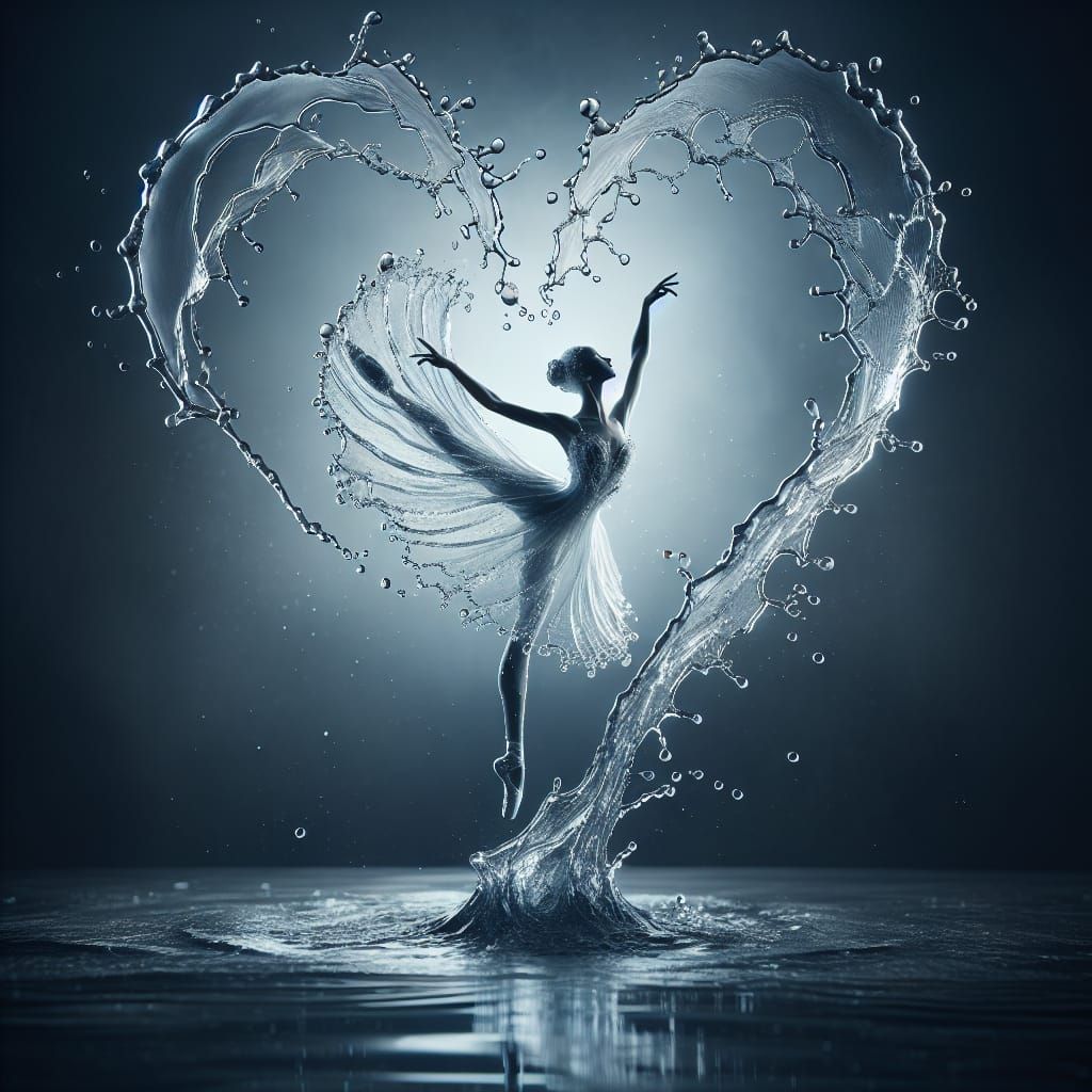 Ethereal Water Ballerina Dances in the Dark