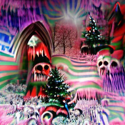 Gothic Psychedelic Christmas Hellscape Nightmare