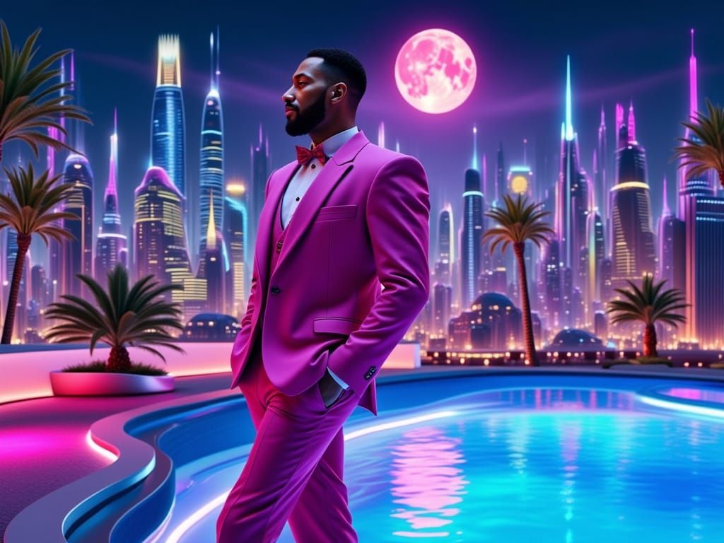 Pink future world