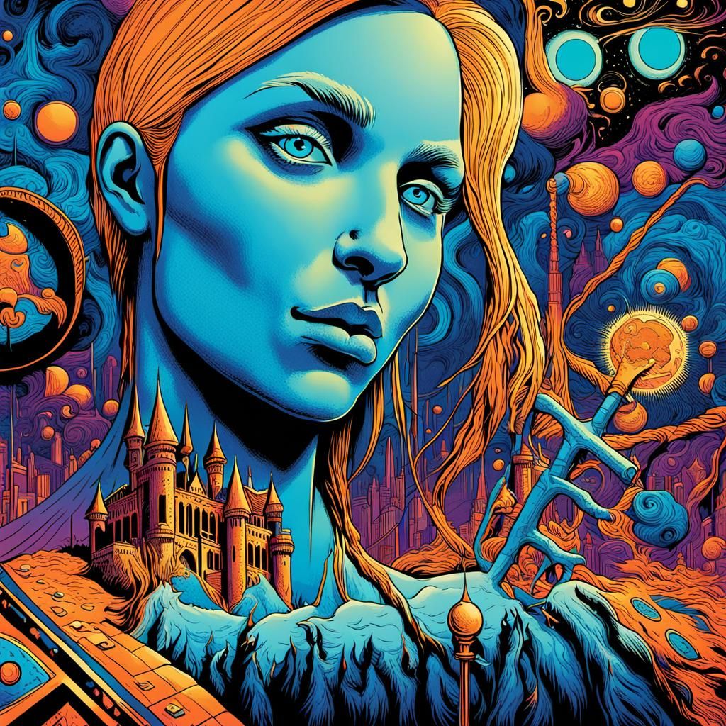 Psychedelic Band Poster: The Keyholders at Fantasy Castle