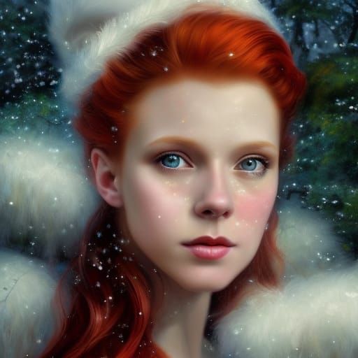 Ethereal Christmas Fantasy Portrait in Gothic Style