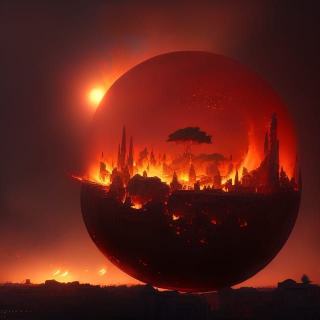 Rome on Fire: A Storybook Realism Illustration