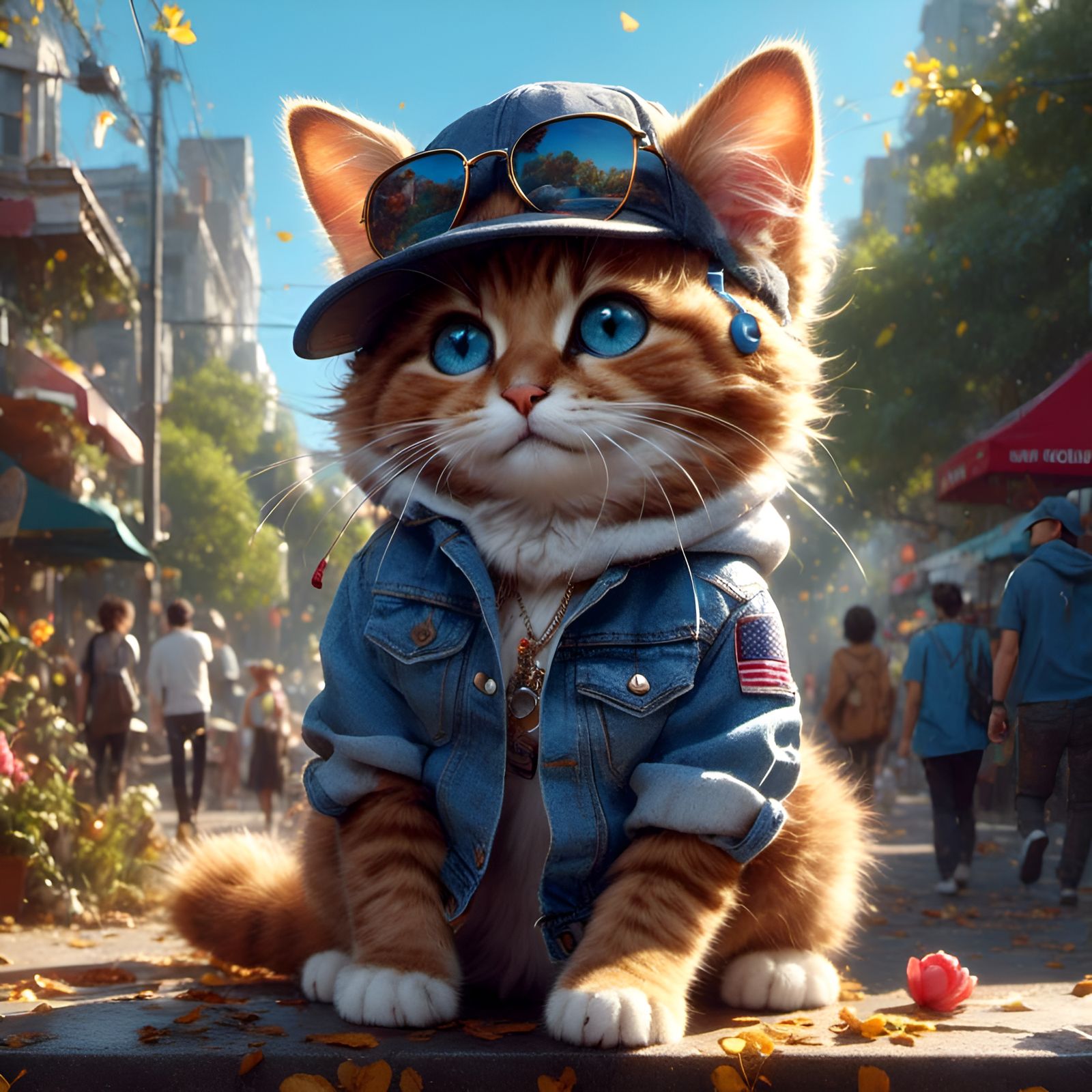 Adorable Animal Portrait in Blue Jeans