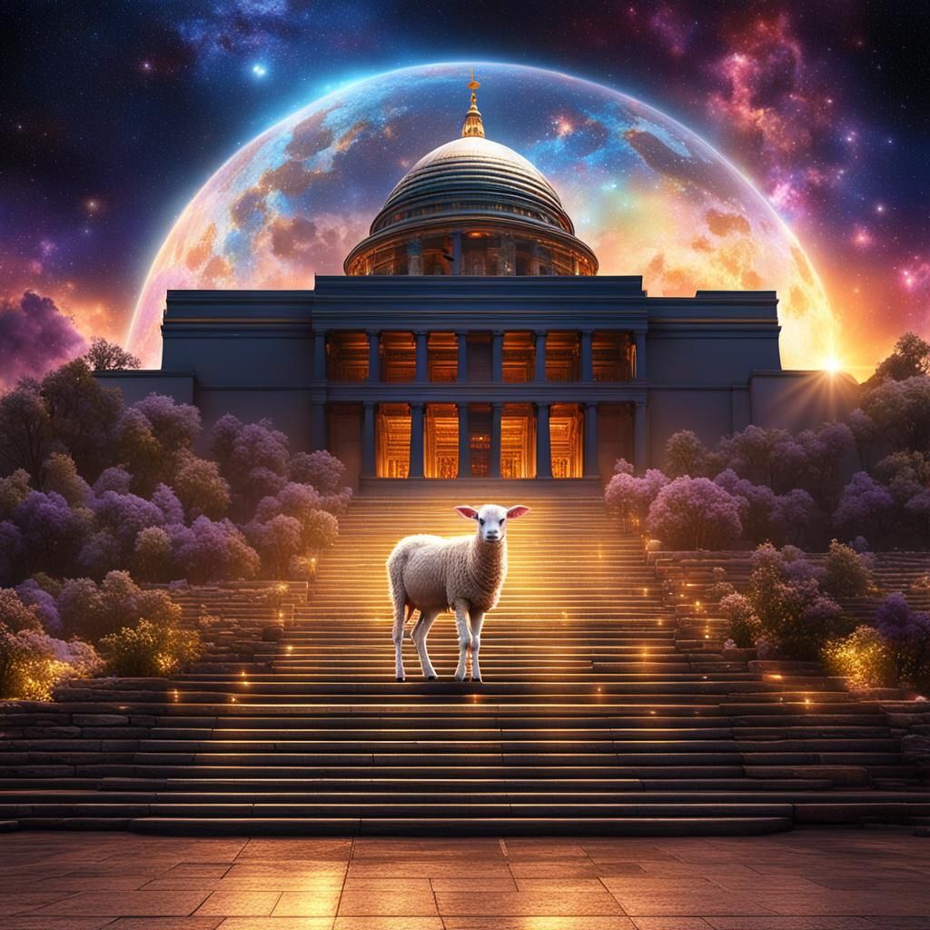 Holographic Cosmic City Lit by Divine Glory