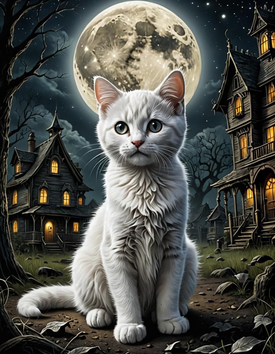 Kitten Ghost at Haunted House Midnight Moon