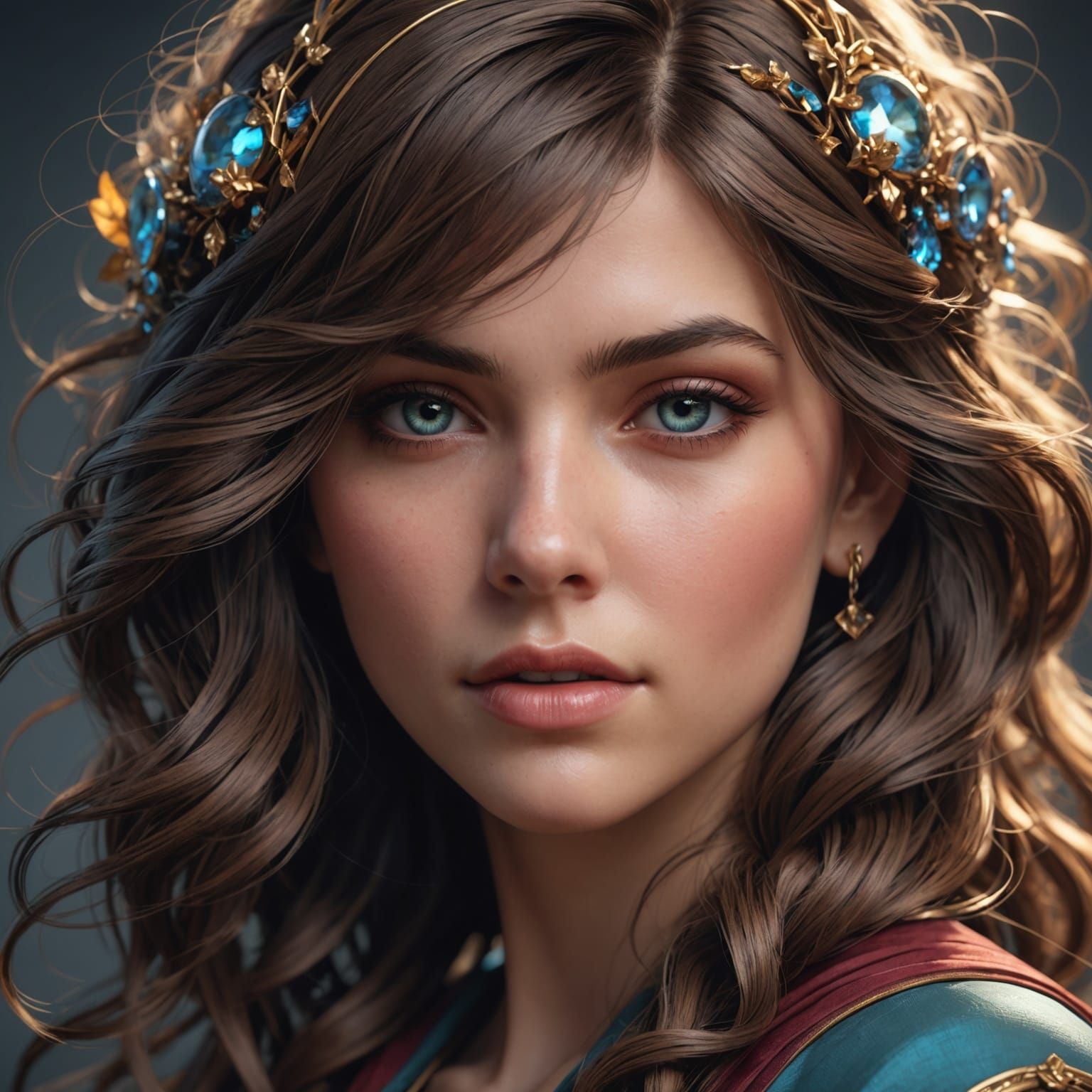 Intricate Portrait with Creative Hair in Hyperdetailed Style