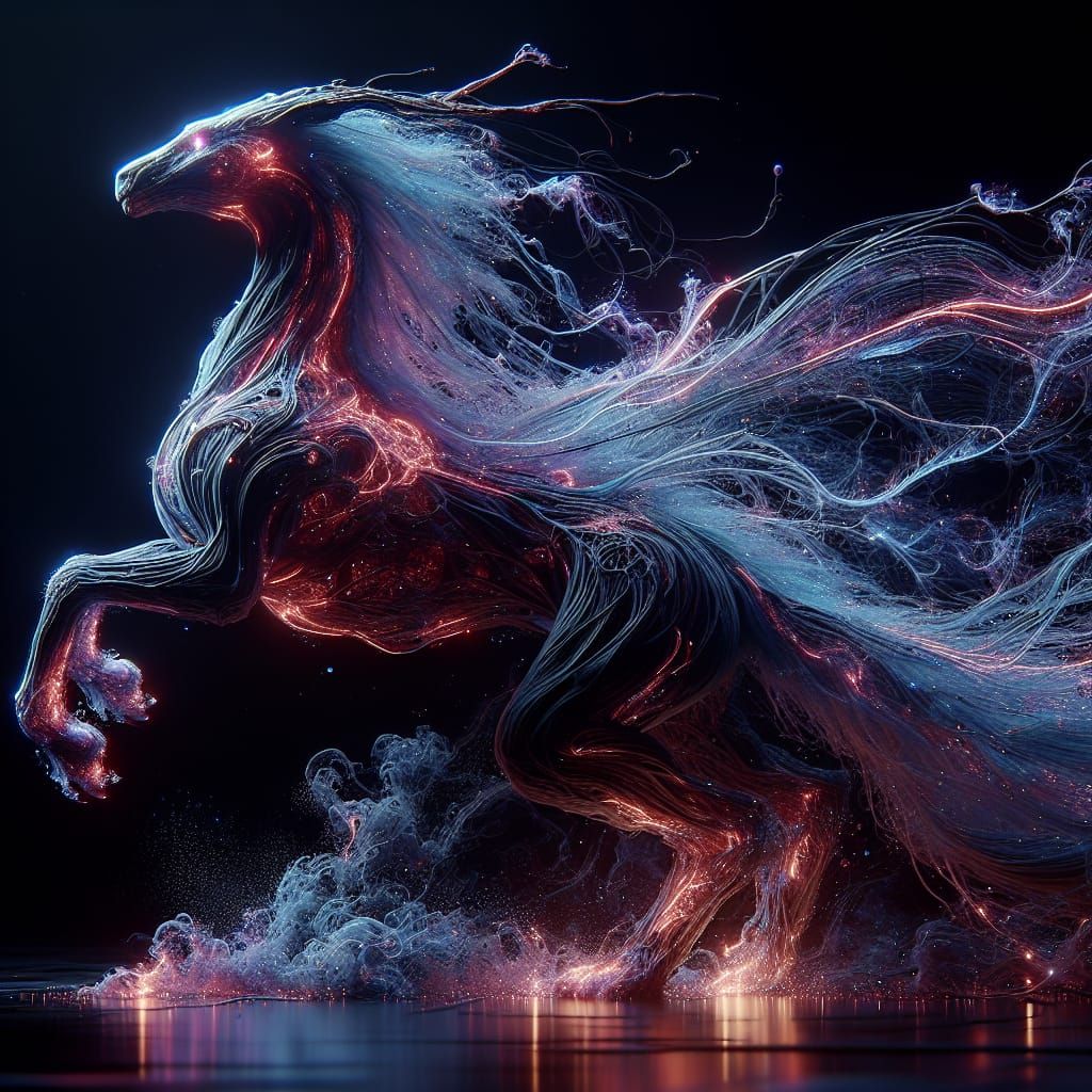 Bioluminescent Mythical Creature in Photorealistic CGI