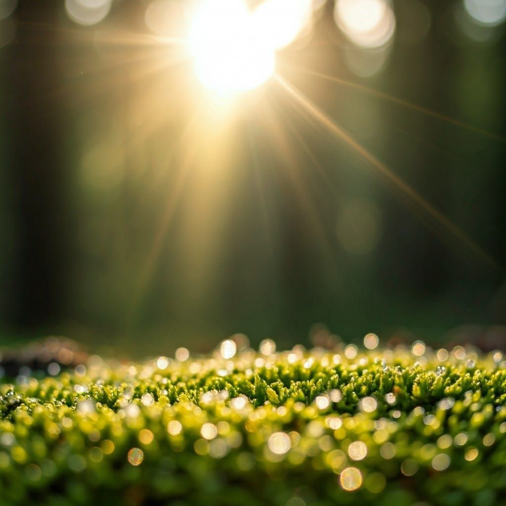 Crystals Forming on Mossy Ground in Romantic Style