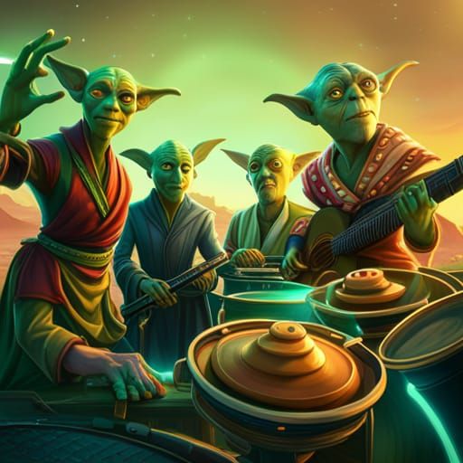 Green Alien Band Performs Music