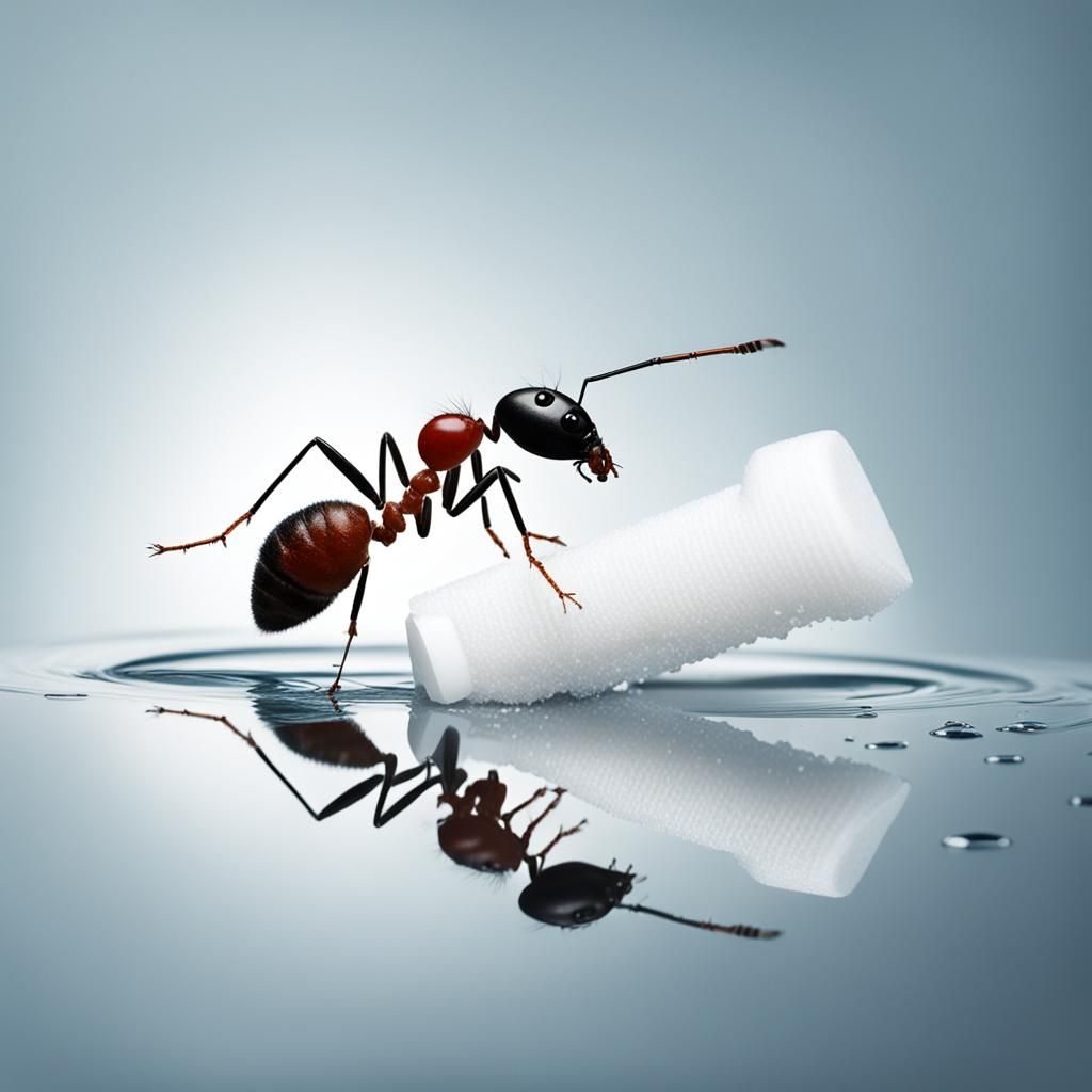 Ant on a Tampon Raft: Unconventional Voyage