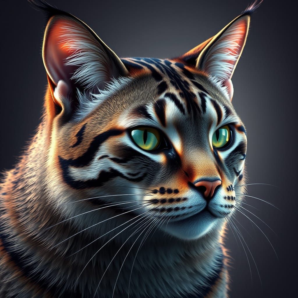 Hyper-Realistic Cat Portrait in Vibrant, Cinematic Style
