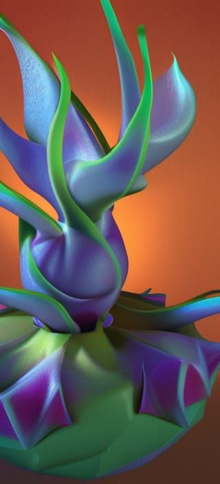 Dragon Fruit in Art Deco Impasto Style
