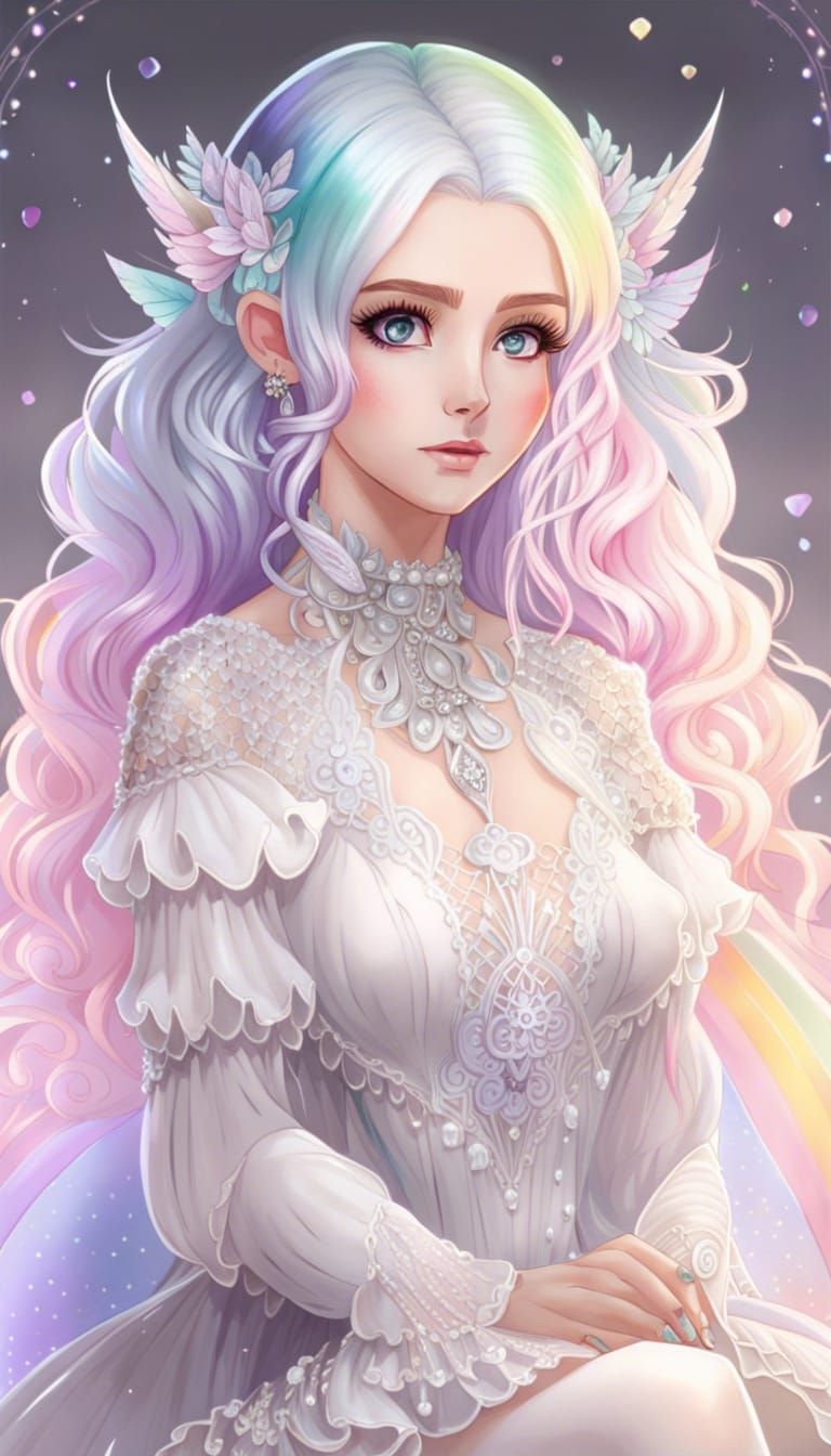 Anime Fae Portrait in Pastel Colors