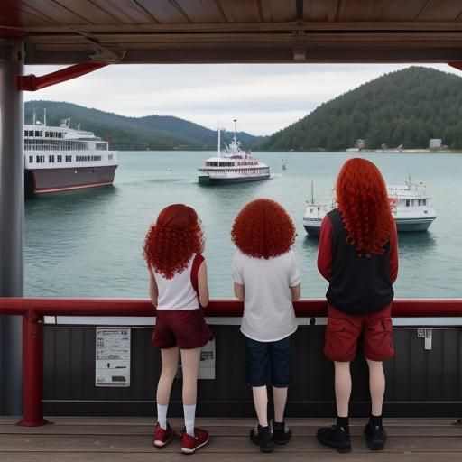 Family on Dock Watching Ferry Departure