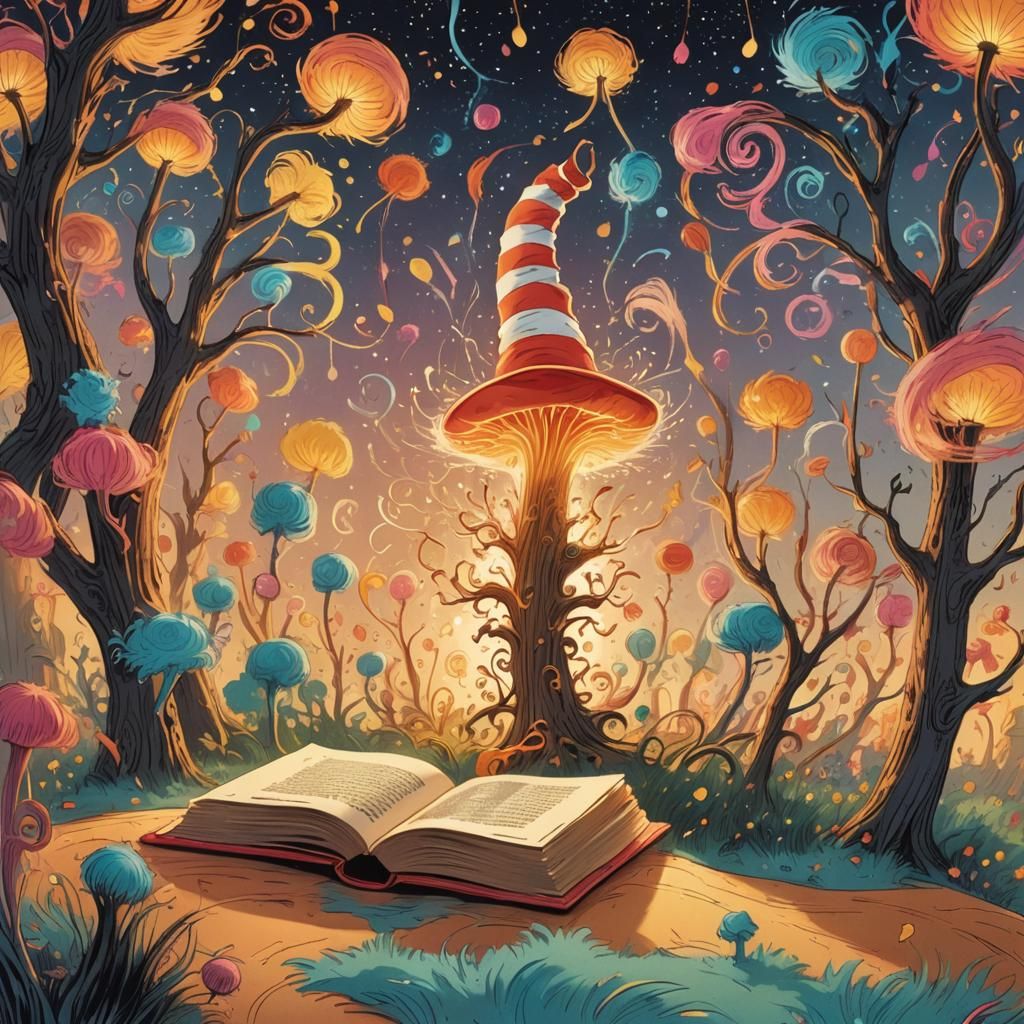 Whimsical Pop-Up Book Illustration in Fantasy Art Style