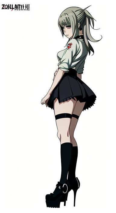 Godzilla in Anime Style with Mini Skirt and Heels