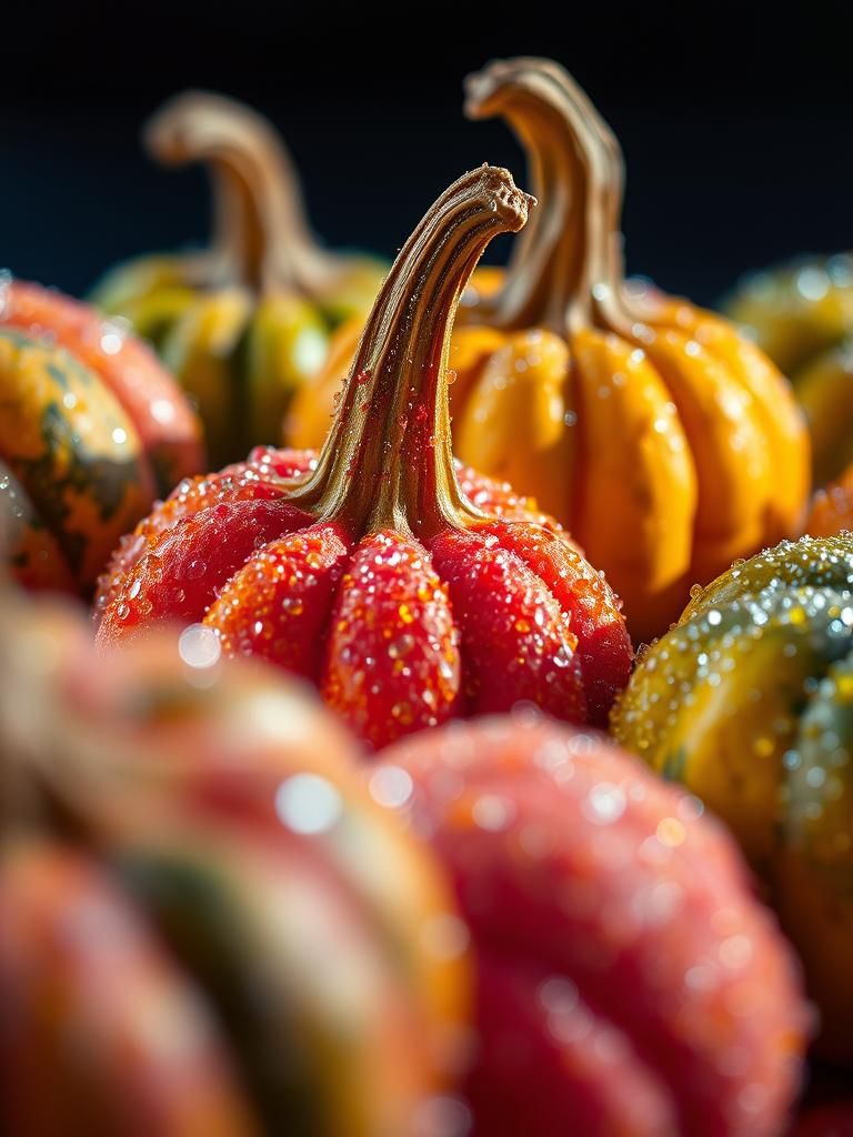 Crystal Gourds Still Life in Cinematic Style