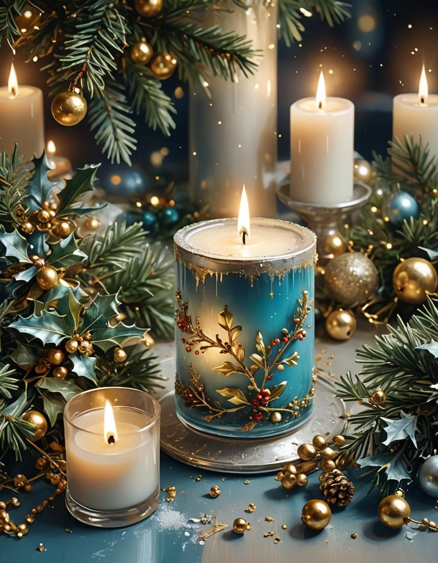 Whimsical Christmas Decor in Shabby Chic Style with Golden A...