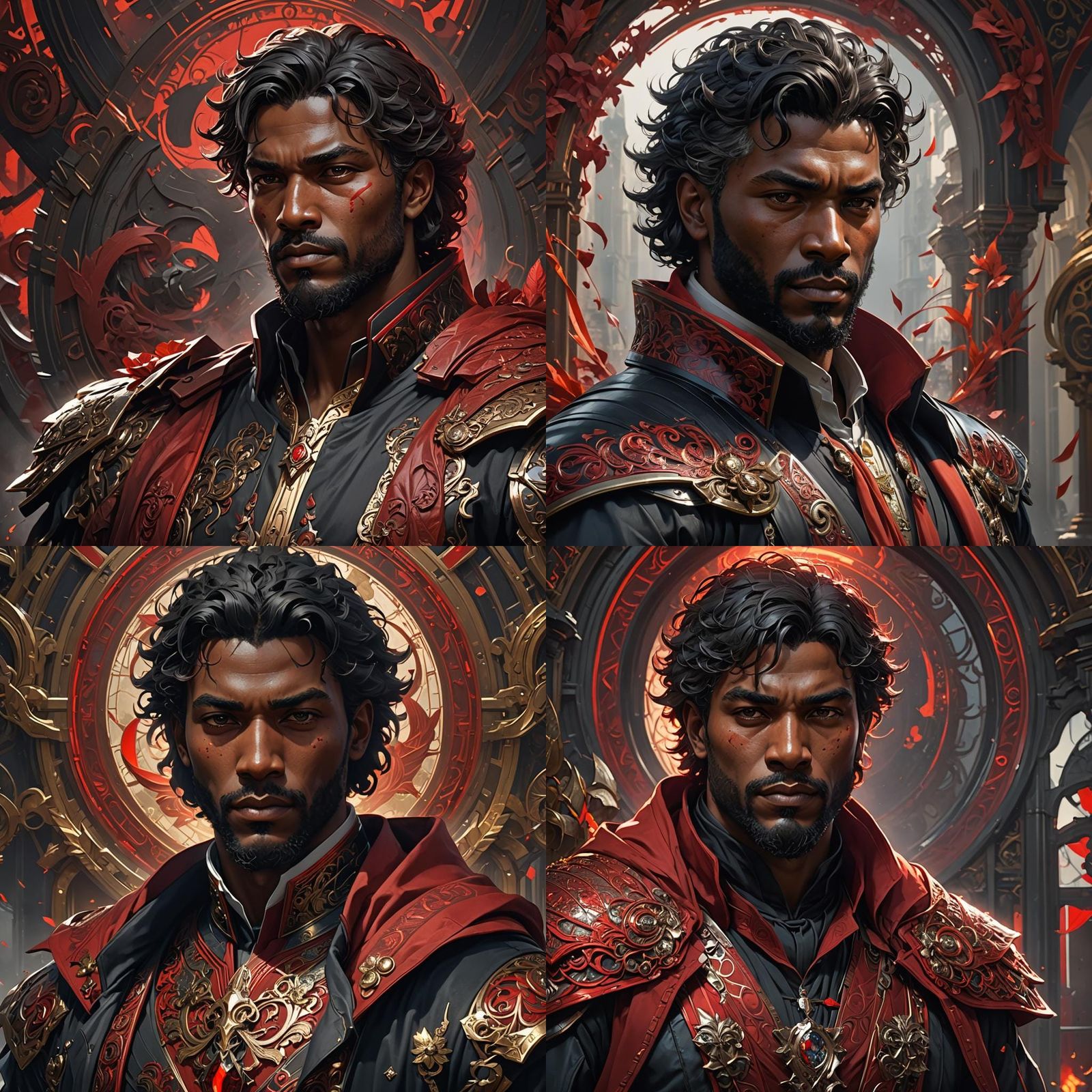 Black Man with Trident: Hyperdetailed Artstation Portrait