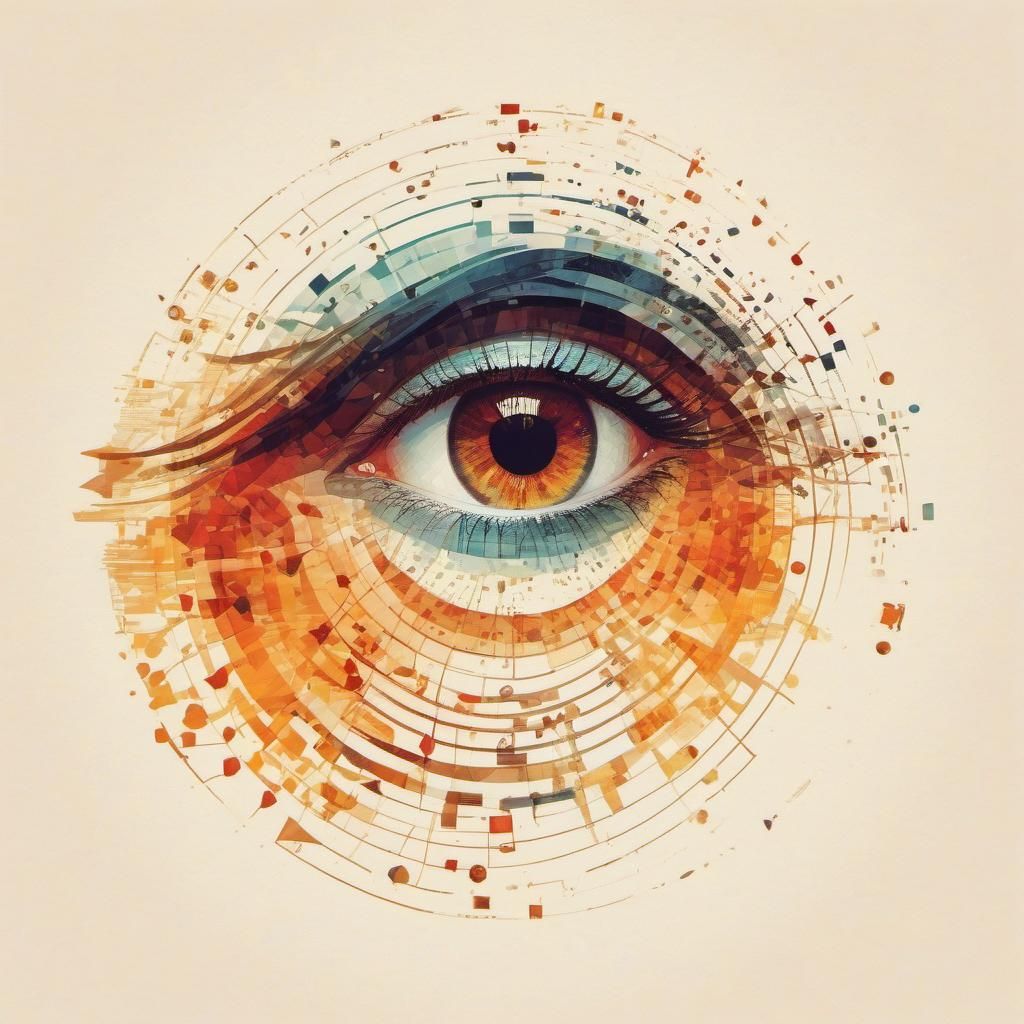 Detailed Eye Close-up in Minimalist Vector Art Style