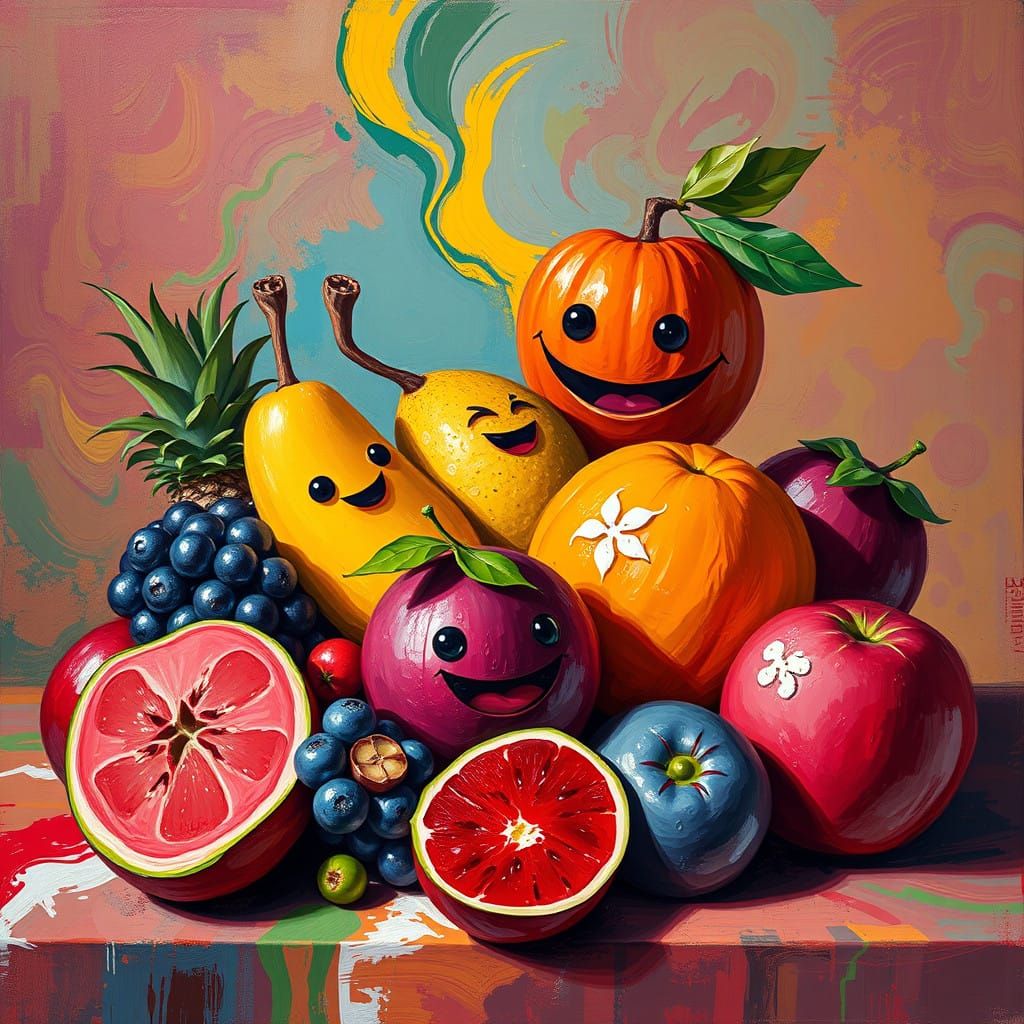 Fruitful Fantasy in Bold Pop Art Style