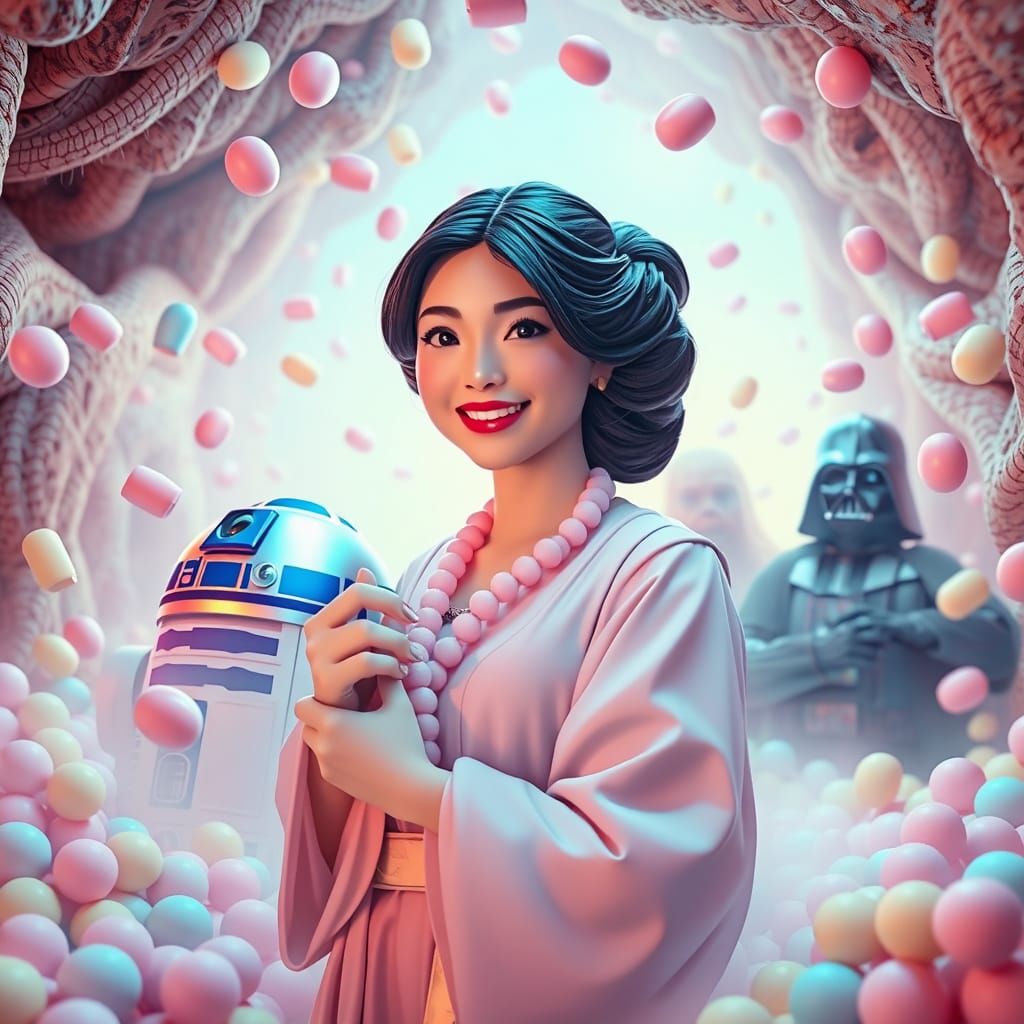 Pastel Princess Leia with Candy Star Wars