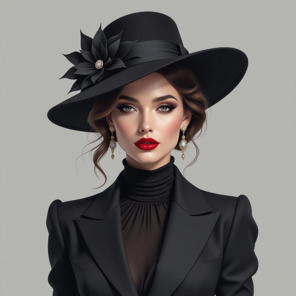 Ultraminimal Fashion Masterpiece 2030 in Dark Academia Style