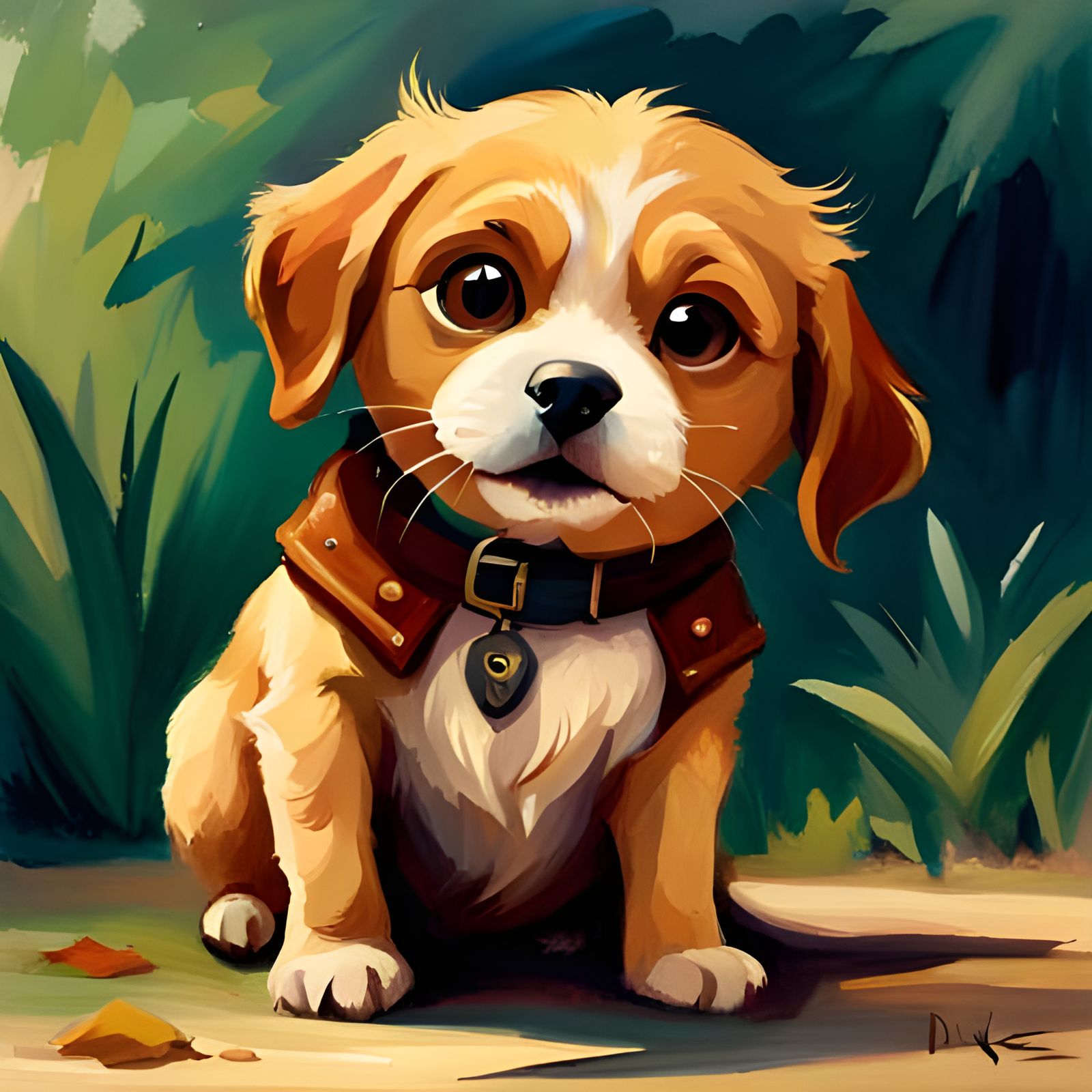 Cute Oil Painting in Expressive Style