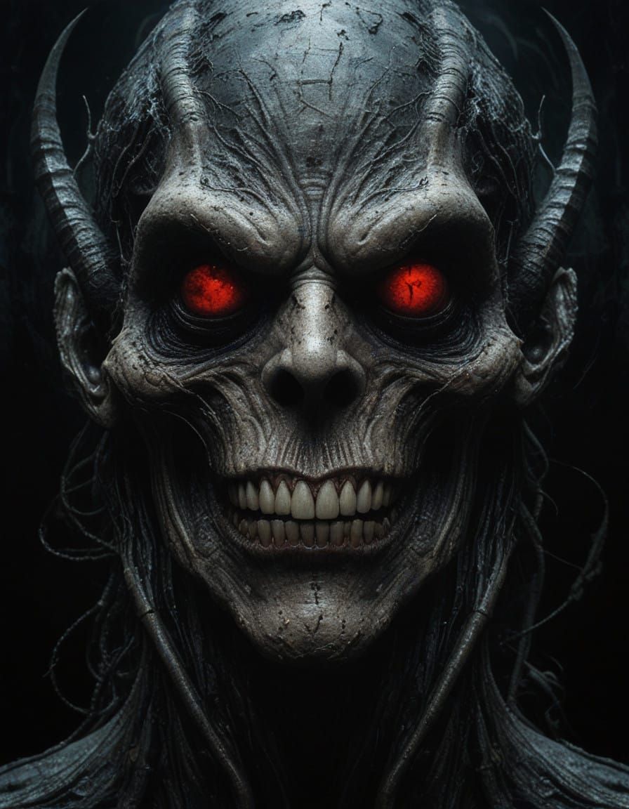 Haunting Split Portrait of Inner Demon