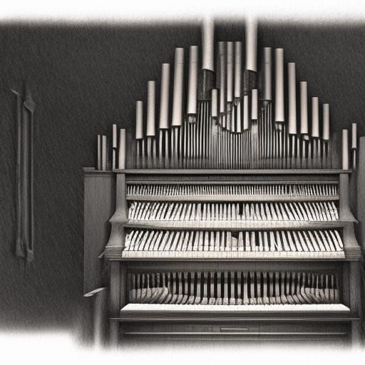 Ogre playing an ancient church organ