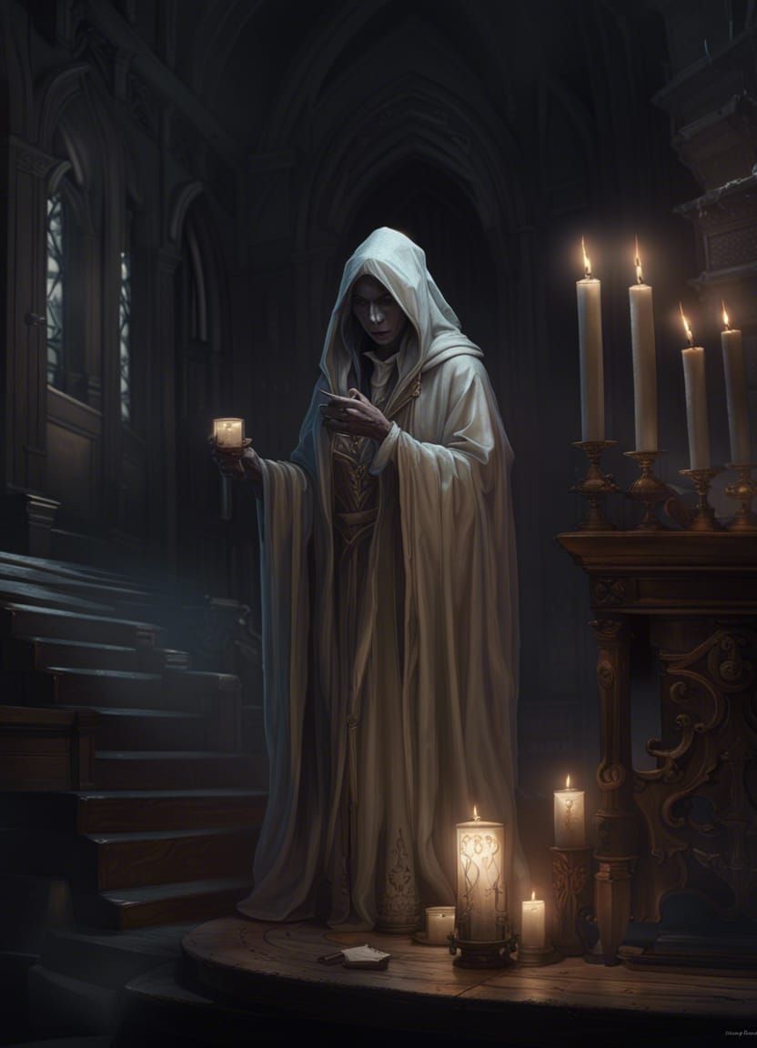 Ghost by Candlelight in Dark Academia Style