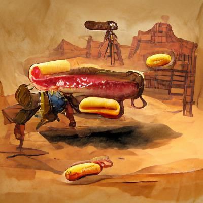Hotdog Sheriff Concept Art in the Old West