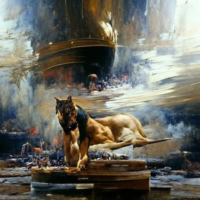 Ares, God of War, in Oil Painting Style