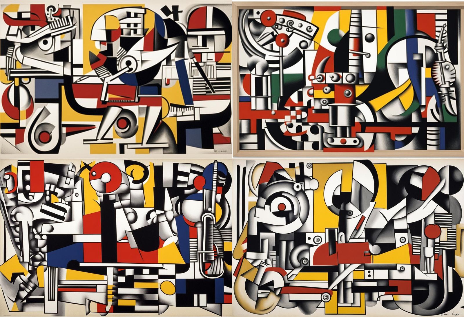 Mechanical Style Cubist Composition