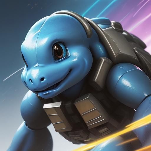Hyper-Realistic Mecha Squirtle Concept Art