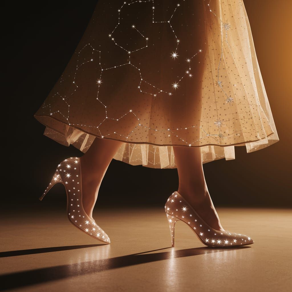 Elegant Star Shoes Under Starlit Sky