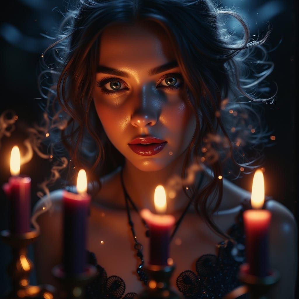 Mystical Seance Portrait in Baroque Style