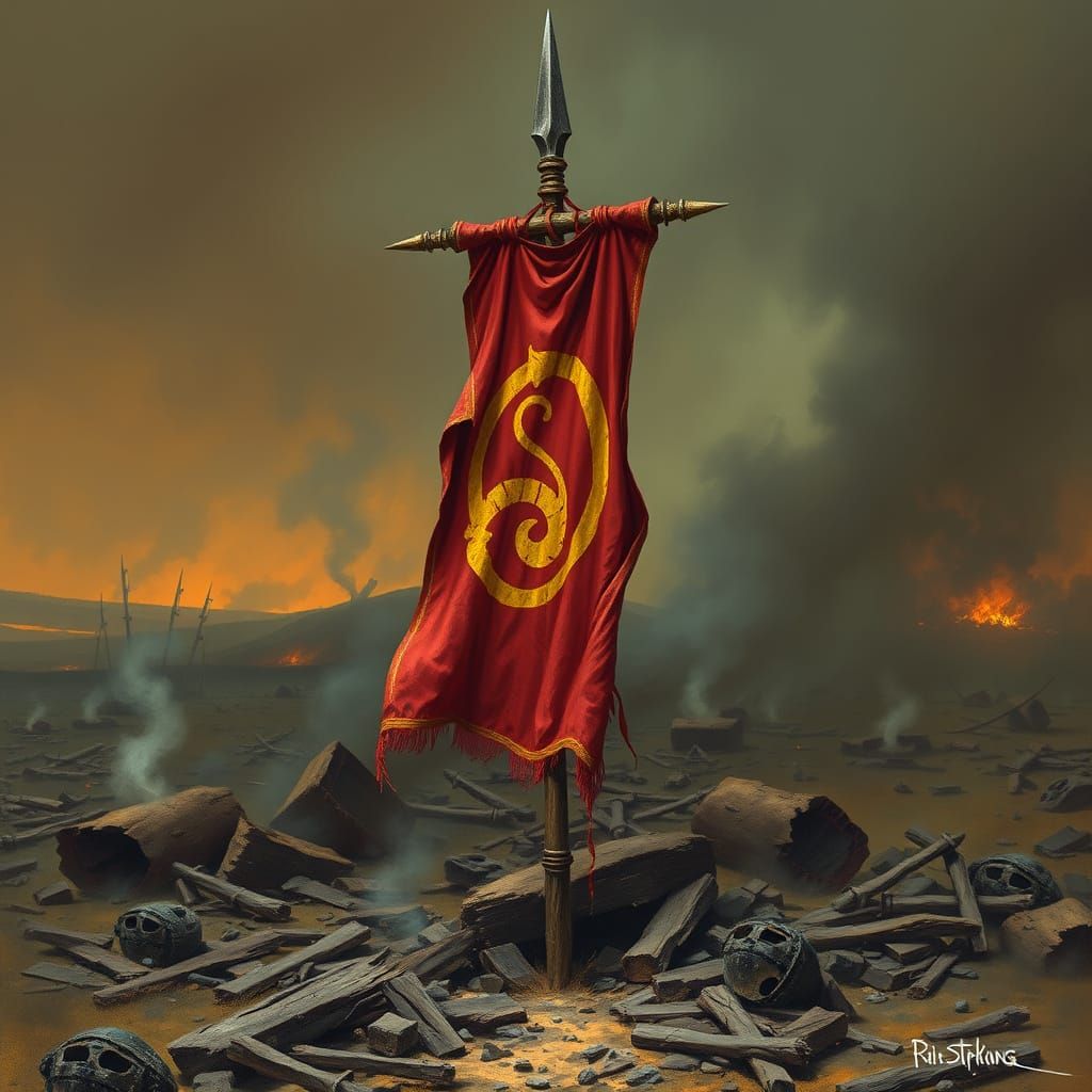 Ouroboros Banner in Dark Fantasy Style