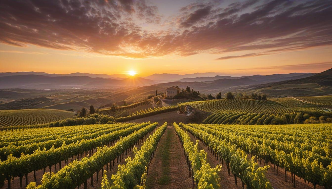 Golden Hour Vineyard Serenity