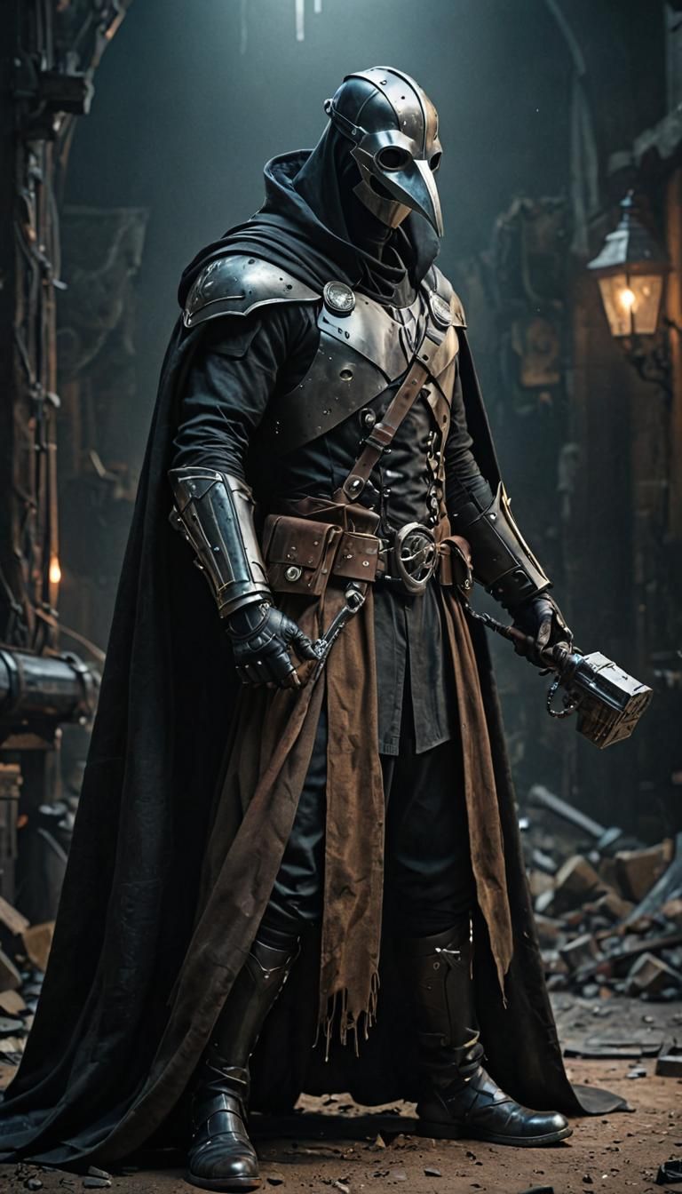 Plague Doctor Thor in Photorealistic Cinematic Style