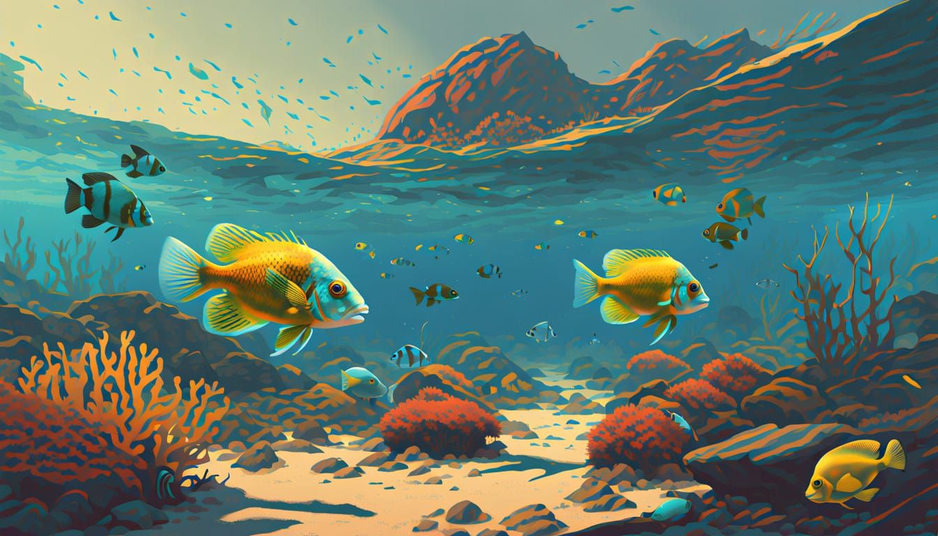 Vibrant Jewelfish Amidst Coral Reef in Dazzling HDR