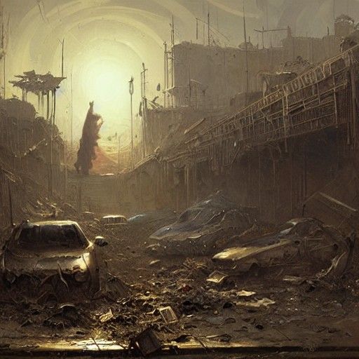 Horrific Junkyard in Dark Etching Style