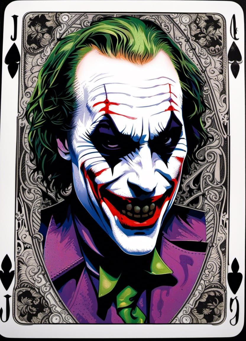 Intricate Gothic Joker Playing Card Art