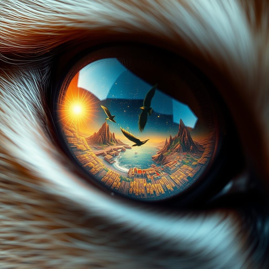 Cat Eye Reflects Miniature Stardust Universe