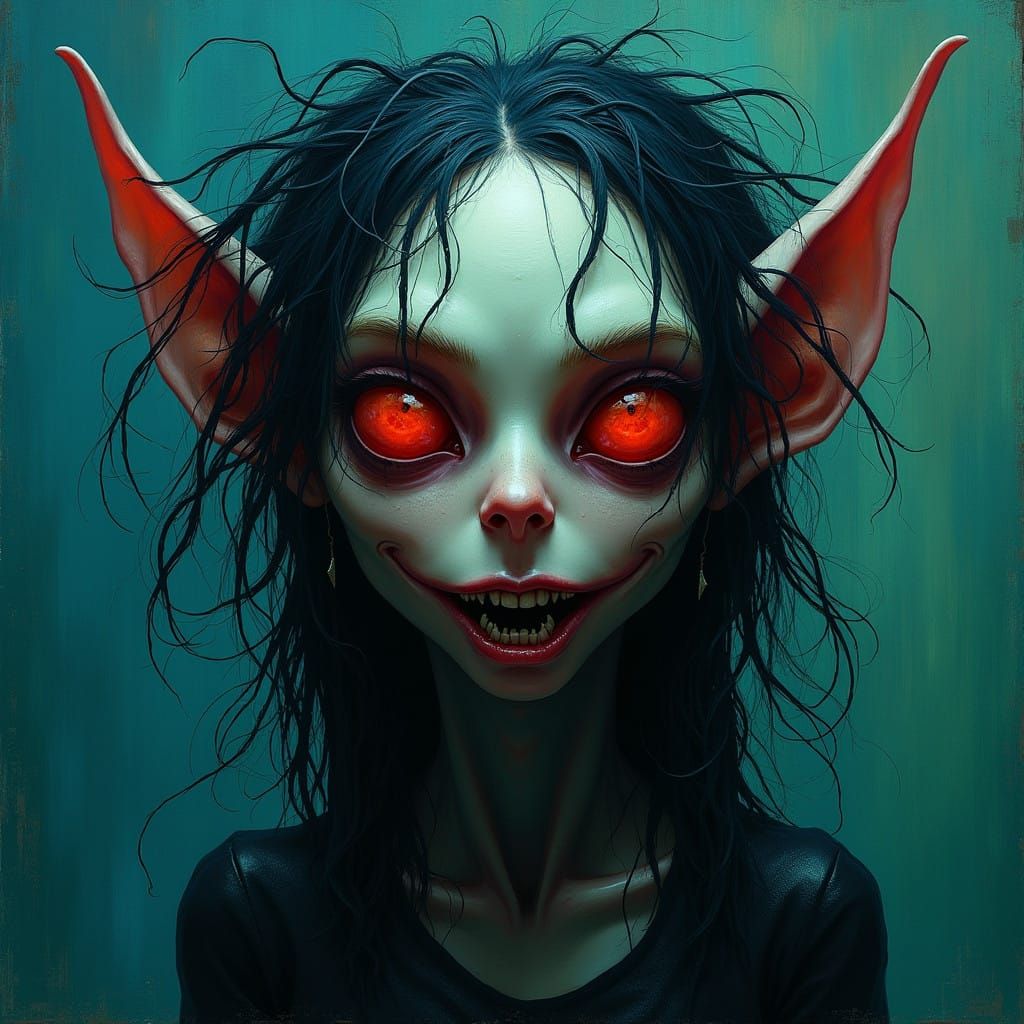 Eerie Figure in Dark Fantasy Landscape