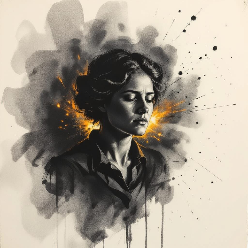 Charcoal Drawing Explodes to Life with Dramatic Lighting