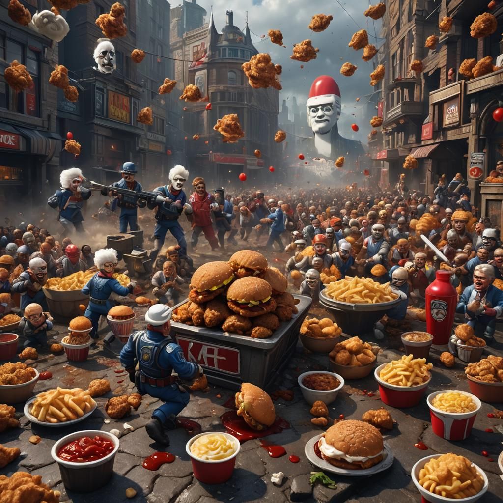 McDonald's vs KFC War: Fantasy Concept Art